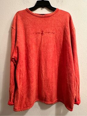 Stone Monkey Lightweight Sweatshirt Mens L/XL Burnt Orange Long Sleeve Crewneck